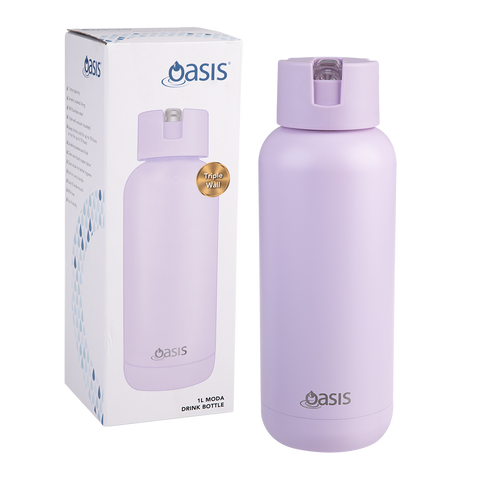 Ceramic Lined Stainless Steel Triple Wall Insulated 'Moda' Drink Bottle 1l