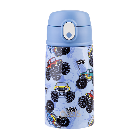 Stainless Steel Double Wall Insulated Kid's Drink Bottle W/ Sipper Straw 400ml