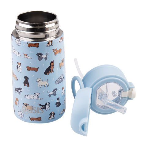 Stainless Steel Double Wall Insulated Kid's Drink Bottle W/ Sipper Straw 400ml