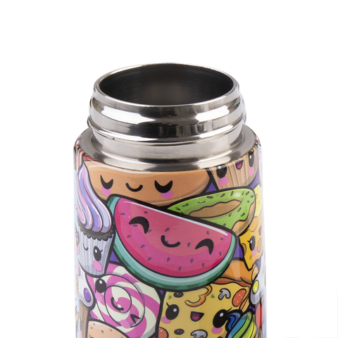 Stainless Steel Double Wall Insulated Kid's Drink Bottle W/ Sipper Straw 400ml