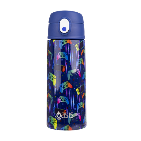 Stainless Steel Double Wall Insulated Kid's Drink Bottle with Sipper Straw 550ml