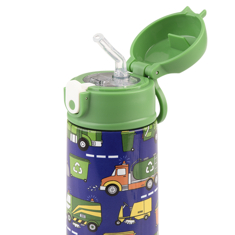 Stainless Steel Double Wall Insulated Kid's Drink Bottle with Sipper Straw 550ml