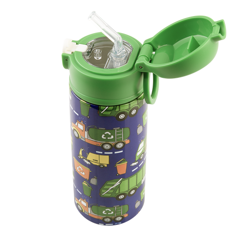 Stainless Steel Double Wall Insulated Kid's Drink Bottle with Sipper Straw 550ml