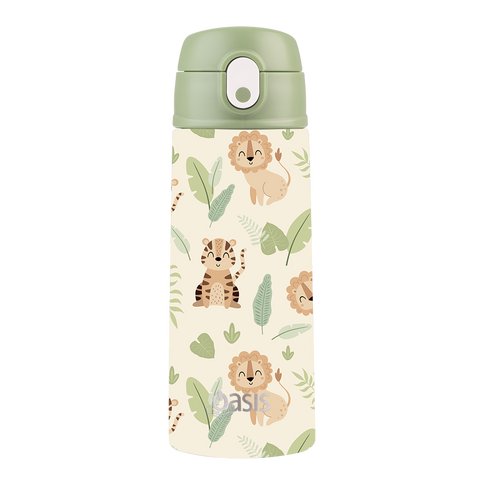 Stainless Steel Double Wall Insulated Kid's Drink Bottle with Sipper Straw 550ml