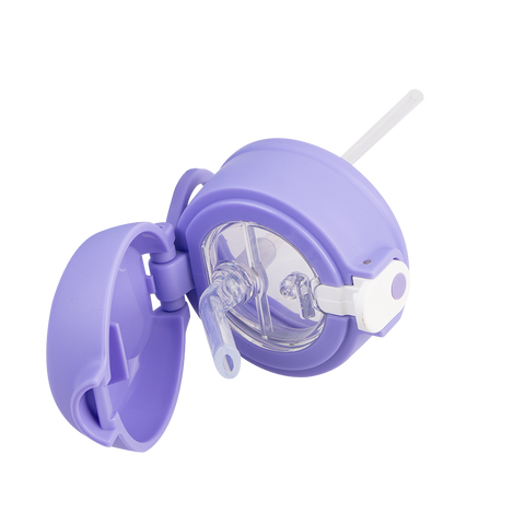 Stainless Steel Double Wall Insulated Kid's Drink Bottle with Sipper Straw 550ml