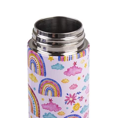 Stainless Steel Double Wall Insulated Kid's Drink Bottle with Sipper Straw 550ml