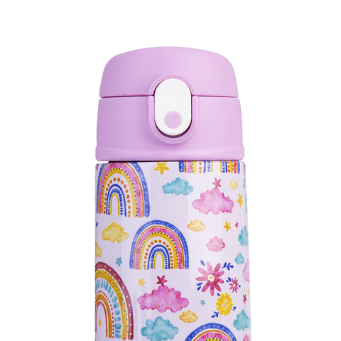 Stainless Steel Double Wall Insulated Kid's Drink Bottle with Sipper Straw 550ml
