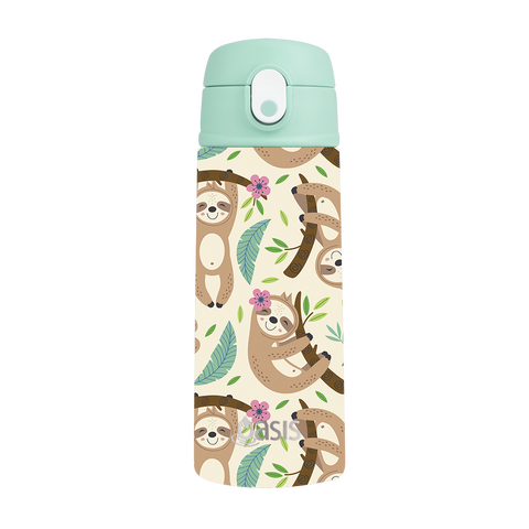 Stainless Steel Double Wall Insulated Kid's Drink Bottle with Sipper Straw 550ml
