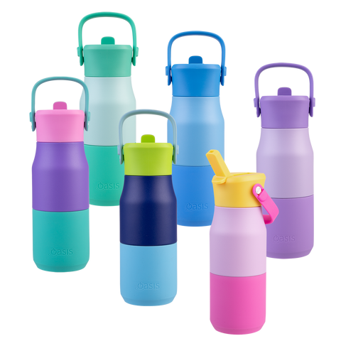 Stainless Steel Double Wall Insulated 'Jnr' Drink Bottle W/ Sipper 400ml