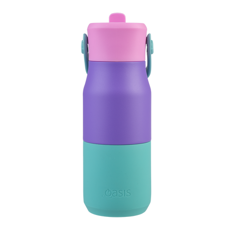 Stainless Steel Double Wall Insulated 'Jnr' Drink Bottle W/ Sipper 400ml