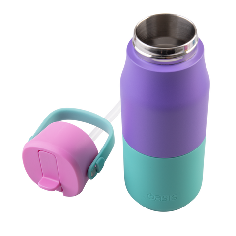 Stainless Steel Double Wall Insulated 'Jnr' Drink Bottle W/ Sipper 400ml