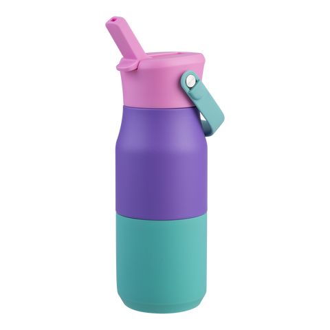Stainless Steel Double Wall Insulated 'Jnr' Drink Bottle W/ Sipper 400ml