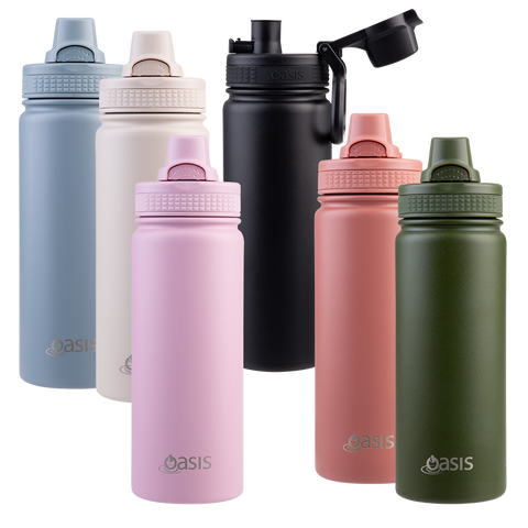 Stainless Steel Double Wall Insulated 'Challenger' Sports Bottle W/ Quick Release Cap 550ml