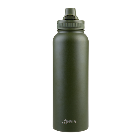 Stainless Steel Double Wall Insulated 'Challenger' Sports Bottle W/ Quick Release Cap 1.1l