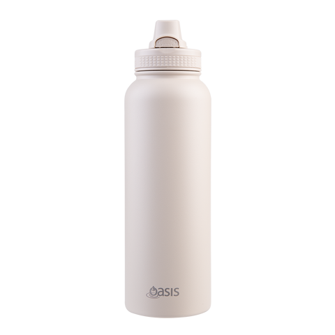 Stainless Steel Double Wall Insulated 'Challenger' Sports Bottle W/ Quick Release Cap 1.1l