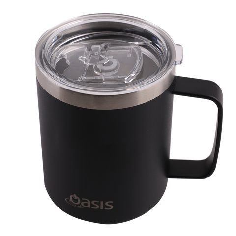 Stainless Steel Double Wall Insulated Explorer Mug 400Ml - Black / Black