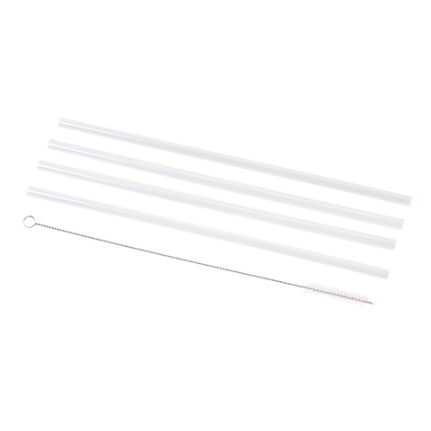 'Commuter' Travel Tumbler Straws Set 4 W/ Cleaning Brush