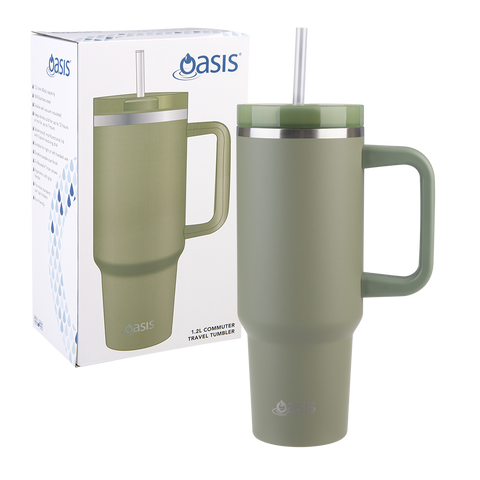 Stainless Steel Double Wall Insulated 'Commuter' Travel Tumbler 1.2l
