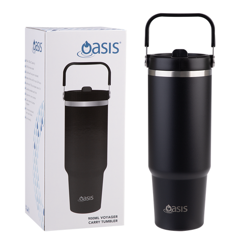 Stainless Steel Double Wall Insulated 'Voyager' Carry Tumbler 900ml
