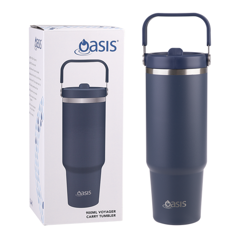 Stainless Steel Double Wall Insulated 'Voyager' Carry Tumbler 900ml