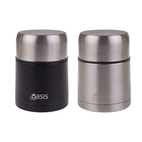"Oasis" Food Flasks Stainless Steel Double Wall Insulated Food Flask W/Spoon 600ml