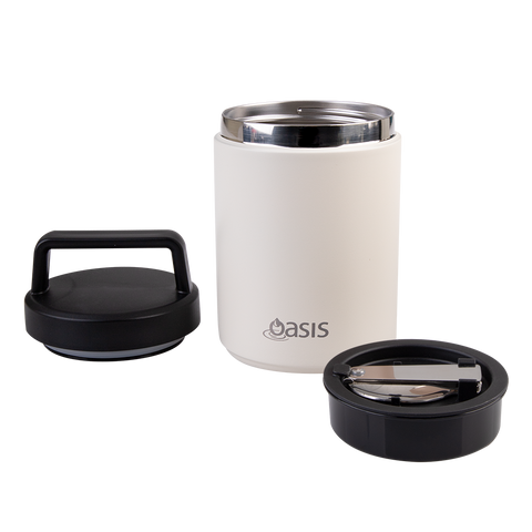 Stainless Steel Double Wall Insulated Food Flask W/ Handle & Spoon 480ml