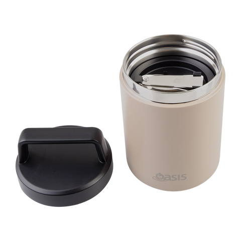Stainless Steel Double Wall Insulated Food Flask W/ Handle & Spoon 480ml