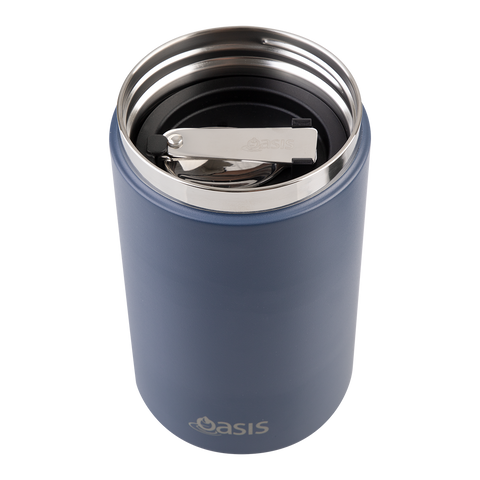 Stainless Steel Double Wall Insulated Food Flask W/ Handle & Spoon 700ml
