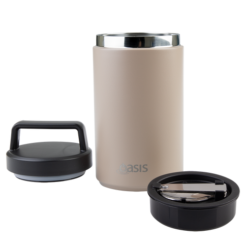 Stainless Steel Double Wall Insulated Food Flask W/ Handle & Spoon 700ml