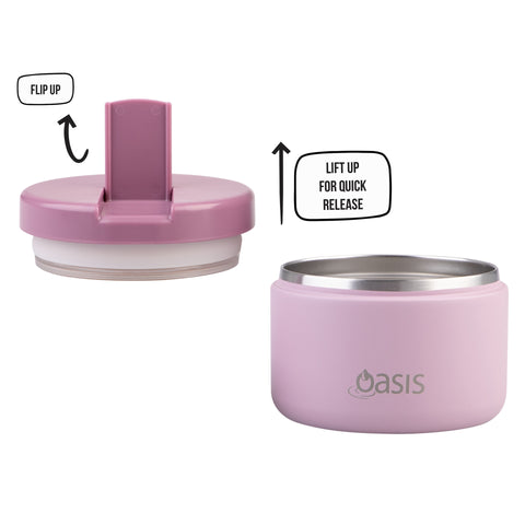 Stainless Steel Double Wall Insulated Food Flask with Quick Release Lid 300ml