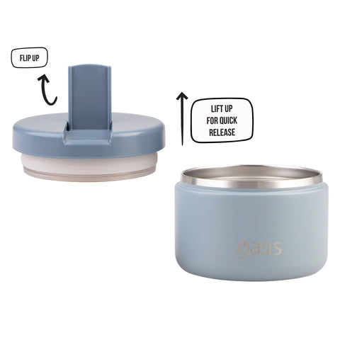 Stainless Steel Double Wall Insulated Food Flask with Quick Release Lid 300ml