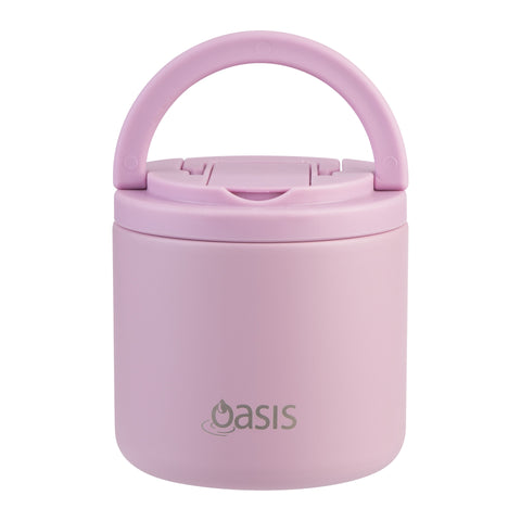 Stainless Steel Double Wall Insulated Food Flask with Quick Release Lid & Spork 500ml
