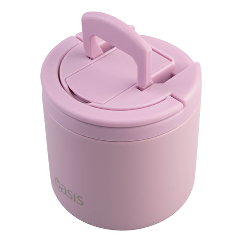 Stainless Steel Double Wall Insulated Food Flask with Quick Release Lid & Spork 550ml