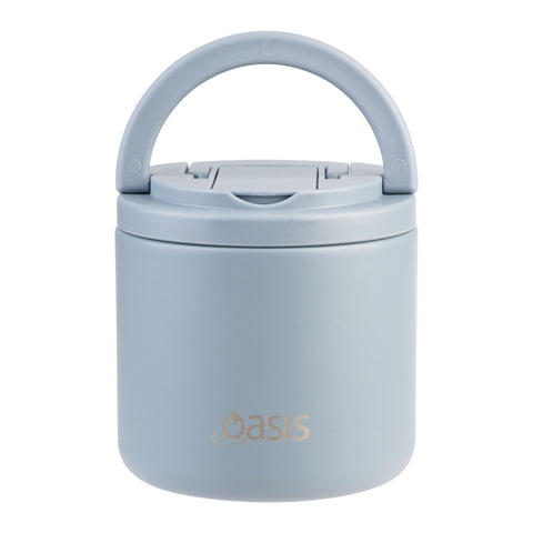 Stainless Steel Double Wall Insulated Food Flask with Quick Release Lid & Spork 550ml