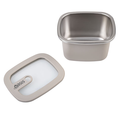 Microwave Safe Rectangular Stainless Steel Container 500ml