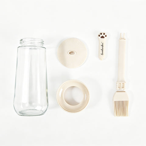 Glass Paw-Shaped Brush Oil Bottle