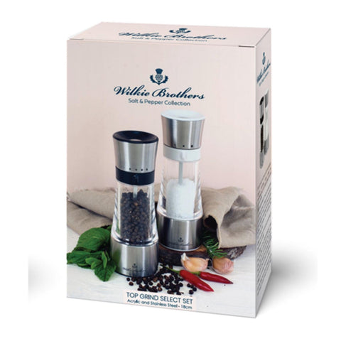 Salt and Pepper Mill Set, Stainless Steel