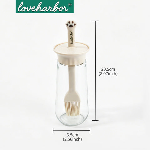 Glass Paw-Shaped Brush Oil Bottle