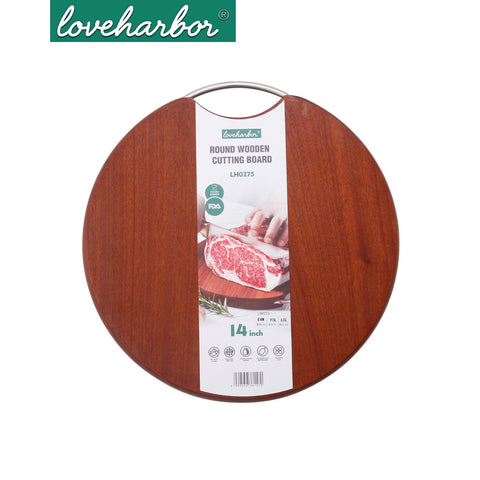 Loveharbor Round Wooden Cutting Board