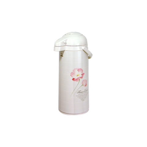 Glass lined air pot with Stainless Steel Stem Stopper, 2.45L, DF - Duet Flower