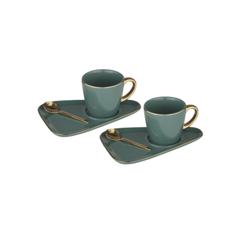 Asteria Teal 2pk Espresso Set