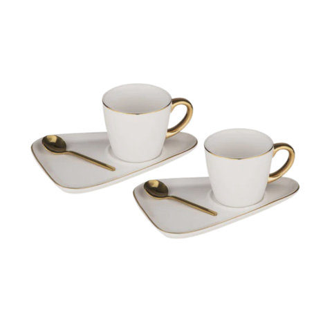 Asteria White 2pk Espresso Set