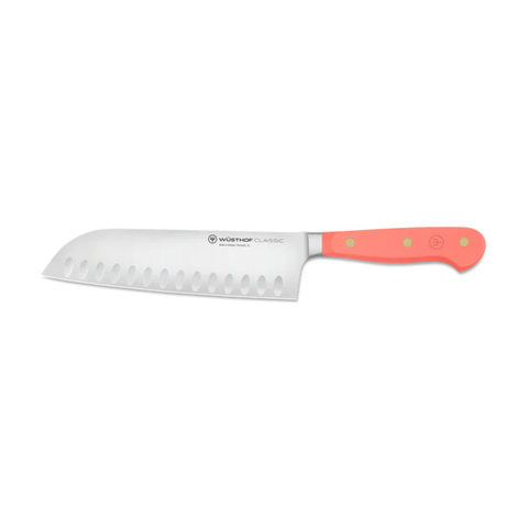 Classic Colour Coral Peach Santoku Knife 17cm