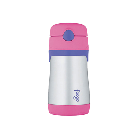 Thermos 290ml Foogo Stainless Steel Vacuum Insulated Drink Bottle With Straw - 2 Colors