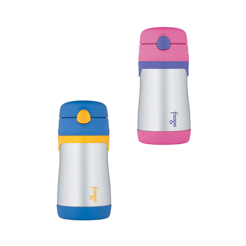 Thermos 290ml Foogo Stainless Steel Vacuum Insulated Drink Bottle With Straw - 2 Colors