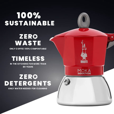 Moka Induction Red 2 Cup