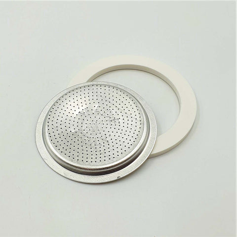 1 Silicon Gasket + 1 Filter 9 Cups Aluminium