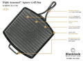 Blacklock Triple Seasoned Cast Iron 12 Inch Square Grill Pan