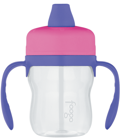 235Ml Foogo Bpa Free Soft Spout Tritan Plastic Sippy Cup With Handles- 2 Colors