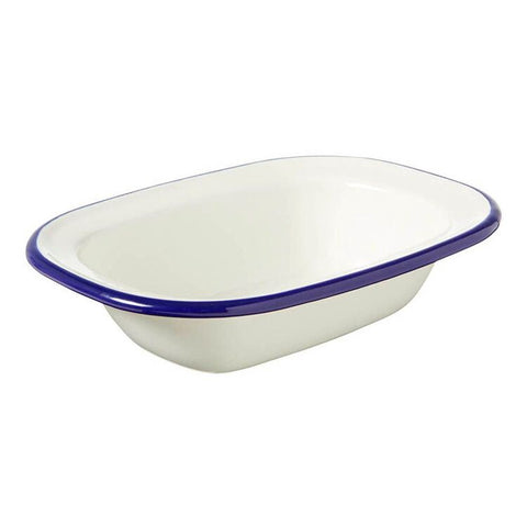 Enamel Oblong Pie Dish 200ml Blue